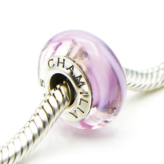 CHAMILIA Irresistible Pink Murano Glass Charm With Sterling Silver Core