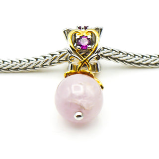 GEMS ON VOGUE Kunzite 18K Gold Plated Sterling Silver Pendant Charm With Rhodolite