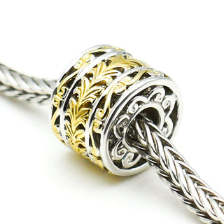 GEMS ON VOGUE Two Tone Slide On Sterling Silver Charm With 18K Gold Plating