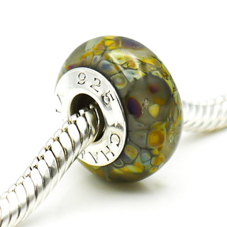 CHAMILIA Murano Glass Charm With Hues of Green, Yellow and Blue