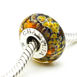 CHAMILIA Murano Glass Charm With Hues of Yellow And Orange