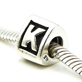 PANDORA Alphabet Letter K Sterling Silver Charm