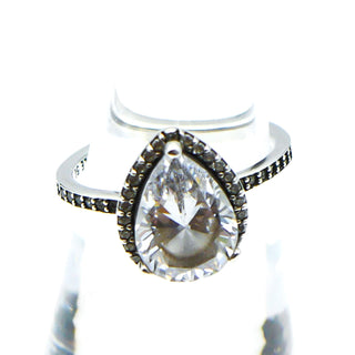 PANDORA Size 5 (50) Large Radiant Teardrop Sterling Silver Ring With Clear Cubic Zirconia