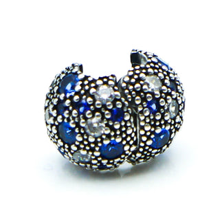 PANDORA Cosmic Stars Sterling Silver Clip Charm With Blue Zirconia