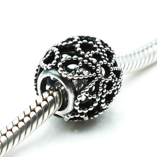 PANDORA Openwork Roses Sterling Silver Flower Charm