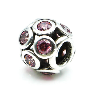 PANDORA Whimsical Lights Sterling Silver Charm With Salmon Zirconia