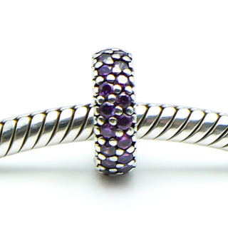PANDORA Inspiration Within Sterling Silver Spacer With Purple CZ