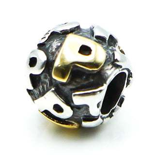 PANDORA Alphabet Letter P Sterling Silver And 14K Gold Charm