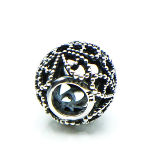 PANDORA Openwork Roses Sterling Silver Flower Charm