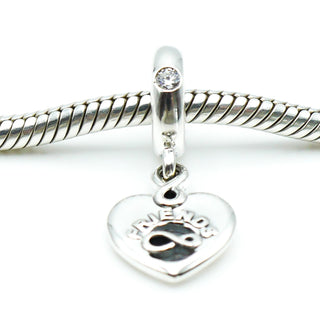 PANDORA Friends Forever Heart Sterling Silver Dangle Charm