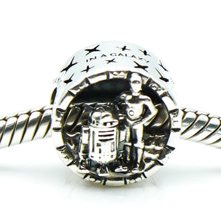 PANDORA RARE Star Wars C3PO And R2D2 Sterling Silver Charm