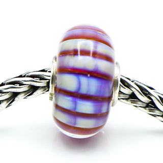 TROLLBEADS Aurora Stripe Glass Bead Sterling Silver Core Charm