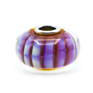TROLLBEADS Aurora Stripe Glass Bead Sterling Silver Core Charm