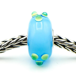 TROLLBEADS Turquoise Green Spring Bud Glass Bead Sterling Silver Core Charm