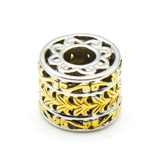 GEMS ON VOGUE Two Tone Slide On Sterling Silver Charm With 18K Gold Plating