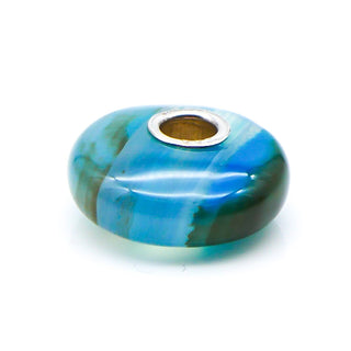 TROLLBEADS Turquoise Striped Agate Bead Sterling Silver Charm