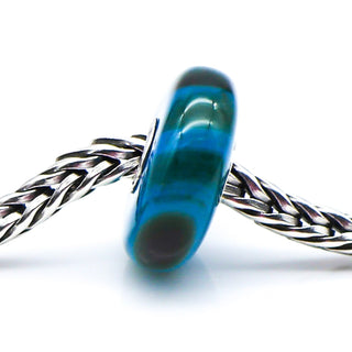 TROLLBEADS Turquoise Striped Agate Bead Sterling Silver Charm