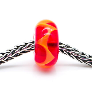 TROLLBEADS Coral Wave Glass Bead Sterling Silver Core Charm