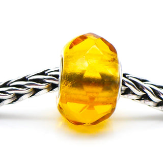 TROLLBEADS Yellow Prism Glass Bead With Sterling Silver Core