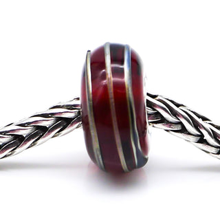 TROLLBEADS Golden Thread Brown Glass Bead Sterling Silver Core Charm