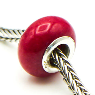 Gems En Vogue Red Quartz Bead With Sterling Silver Core