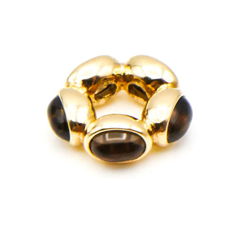 PANDORA RARE 14K Gold Smokey Quartz Cabochon Spacer Charm