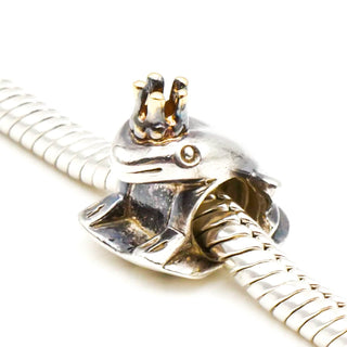 CHAMILIA Frog Prince Sterling Silver Charm With 14K Gold Crown