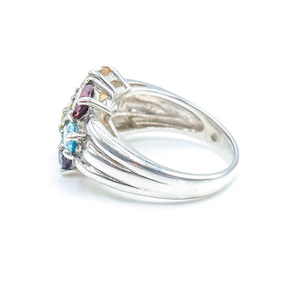 Sterling Silver Size 6 Multi-Gemstone Ring