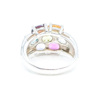 Sterling Silver Size 6 Multi-Gemstone Ring