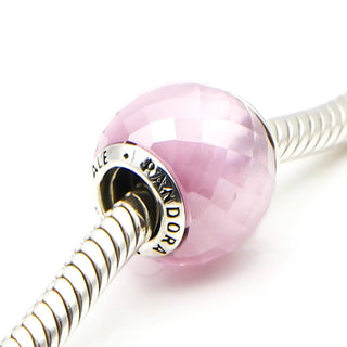 PANDORA Pink Petite Facets Sterling Silver Charm With Pink Zirconia