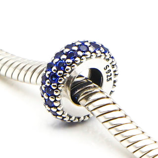 PANDORA Inspiration Within Sterling Silver Spacer With Blue Crystal