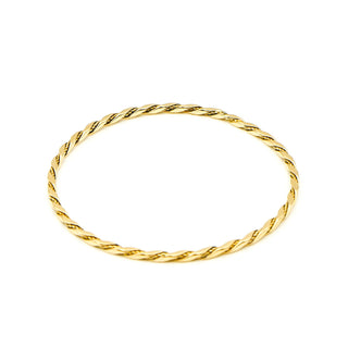 13K Yellow Gold Twisted Bangle Bracelet Size 8.3 Inches