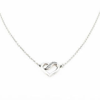 Pandora 17.7-Inch Ribbons of Love Sterling Silver Necklace With Clear Zirconia