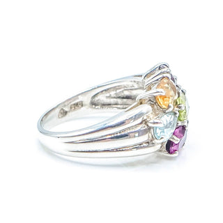 Sterling Silver Size 6 Multi-Gemstone Ring