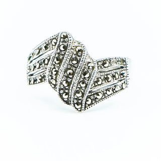 Vintage Sterling Silver Marcasite Ring Size 8