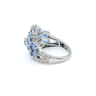 Sterling Silver Sapphire Cocktail Ring Size 8