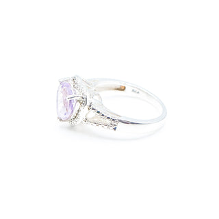 Sterling Silver Amethyst Heart Ring Size 7