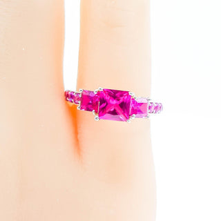 Sterling Silver Ruby and Pink Sapphire Ring Size 5
