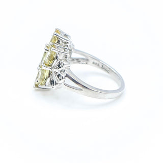 Sterling Silver Citrine and Onyx Ring Size 7