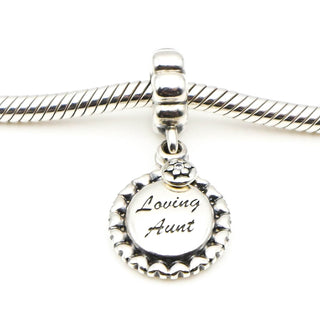PANDORA Loving Aunt Sterling Silver Dangle Charm With Zirconia