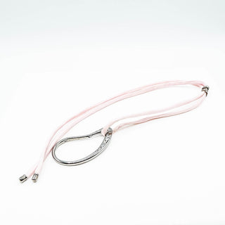 CHAMILIA Pink Silk Necklace And Sterling Silver Charm Holder With Clear Swarovski Crystals
