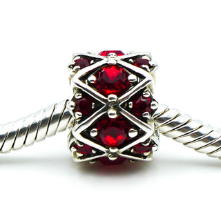 CHAMILIA Shimmering Stones Red Swarovski Crystal Sterling Silver Charm